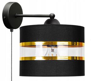 Glimex Abazur fekete fali lámpa kapcsolóval 1x E27 + ajándék LED izzó