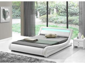 KONDELA Modern ágy RGB LED világítással, fehér, 160x200, FILIDA