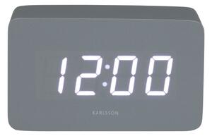 Karlsson 5983GY dizájner LED-es óra ébresztővel,szürke, 10 cm