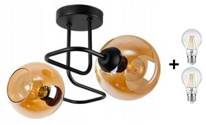 Glimex Orb mennyezeti lámpa méz 2x E27 + ajándék LED izzó