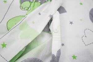 Víziló zöld pamut baba ágyneműhuzat