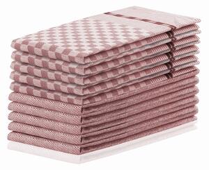 Louie 10 db-os sötét rózsaszín pamut konyharuha szett, 50 x 70 cm - DecoKing