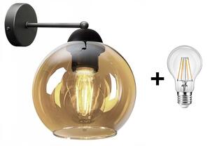 Glimex Orb fali lámpa méz 1x E27 + ajándék LED izzó