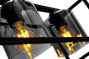 Glimex CAGE állítható függőlámpa fekete / füst 2x E27 + ajándék LED izzók
