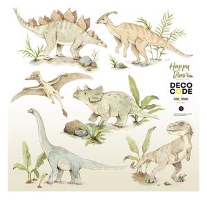 Happy Dino gyerek falmatrica dinoszaurusz motívummal, 100 x 100 cm - Dekornik
