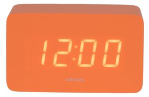 Karlsson 5983OR dizájner LED-es óra ébresztővel,narancssárga, 10 cm-es