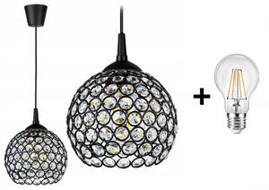 Crystal Ball EKO állítható függőlámpa fekete 1x E27 + ajándék LED izzó