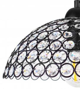 Crystal Ball állítható függőlámpa fekete 1x E27 + ajándék LED izzó
