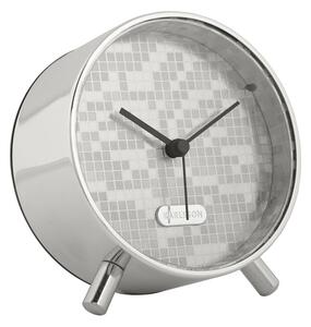 Karlsson 6004SI design ébresztőóra ezüst, átmérő11 cm