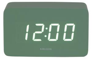 Karlsson 5983GR dizájner LED-es óra ébresztővel,zöld, 10 cm-es
