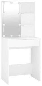 VidaXL LED-es Sminkasztal - Fehér - 140cm