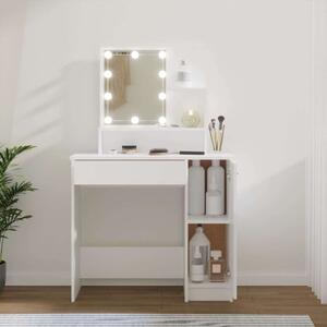VidaXL Sminkasztal LED-del - Fehér - 86,5x35x136cm