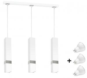 Milagro VIDAR fehér/króm függőlámpa (MLP6284) 3xGU10 + ajándék LED izzó