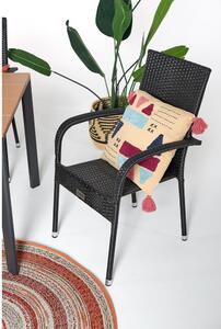 Paris fekete műrattan kerti szék - Bonami Essentials