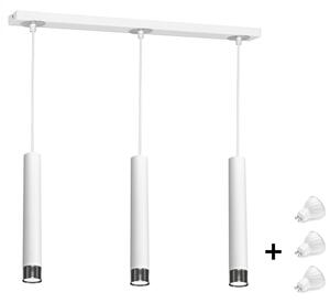 Milagro DANI fehér / ezüst függőlámpa (MLP6228) 3xGU10 + ajándék LED izzók