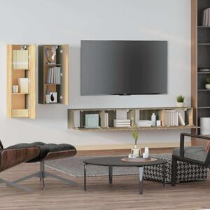 VidaXL Falra Szerelhető TV Szekrény Szett - Sonoma Tölgy - 4 részes