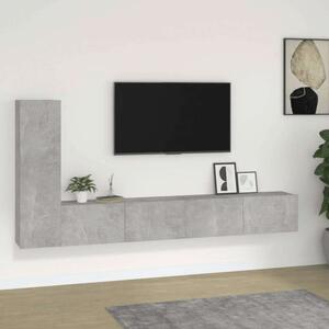 VidaXL Falra Szerelhető TV Szekrény Szett - Betonszürke - 3 részes