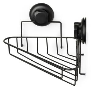 Bestlock Black Corner Rack 1 Shelf fekete öntapadós fürdőszobai fali sarokpolc - Compactor
