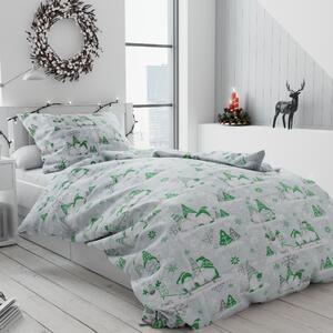 Karácsonyi manó zöld pamut ágyneműhuzat