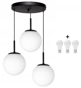 Glimex LISZ BLACK állítható függőlámpa 3x E27 + ajándék LED izzó