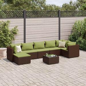 8 részes barna polyrattan kerti ülőgarnitúra párnákkal