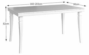 KONDELA Étkezőasztal, nyitható, sosna andersen, 160-203x90 cm, KORA