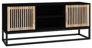 Fekete szerelt fa és vas tv-szekrény 105 x 30 x 45 cm (352098)