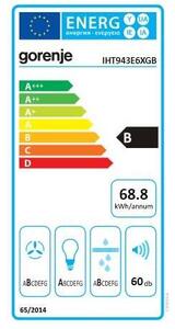 Gorenje IHT943E6XGB Kürtös páraelszívó, 675 m3/óra, 4 sebességfokozat, B energiaosztály, Szürke