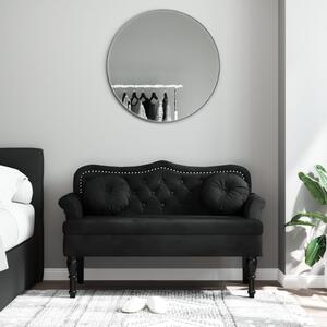VidaXL fekete bársony pad párnákkal 120,5 x 65 x 75 cm