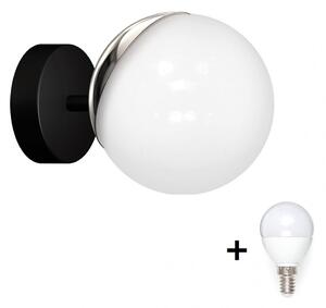 Milagro SFERA fekete fali lámpa (MLP8870) 1x E14 + ajándék LED izzó