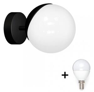 Milagro SFERA fekete fali lámpa (MLP8854) 1x E14 + ajándék LED izzó