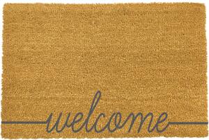 Welcome Scribbled természetes kókusrost lábtörlő, 40 x 60 cm - Artsy Doormats