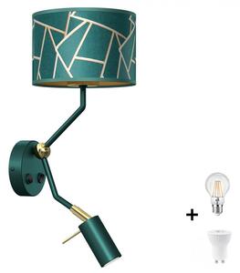 Milagro Ziggy zöld fali lámpa (MLP7573) + ajándék LED izzók