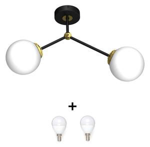 Milagro JOY fekete mennyezeti lámpa (MLP7459) 2x E14 + ajándék LED izzók