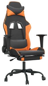 VidaXL Gamer Szék - Masszázs Funkció - Fekete-Narancssárga