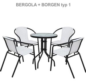KONDELA Étkezőasztal, fekete acél/edzett üveg, BORGEN TYP 2