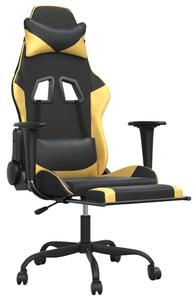 Gamer Szék - Fekete-Arany - Állítható - Lábtartóval