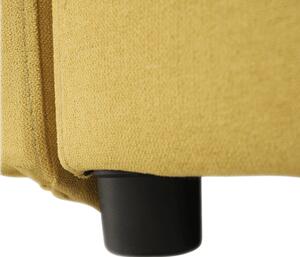 KONDELA Luxus kivitelű ülőgarnitúra, sárga/barna párnák, balos, MARIETA U