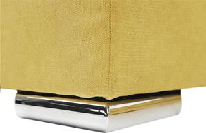 KONDELA Luxus kivitelű ülőgarnitúra, sárga/barna párnák, balos, MARIETA U