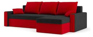 Összecsukható sarok ülőgarnitúra ZEUS MODEL 2 Fekete /piros Jobb