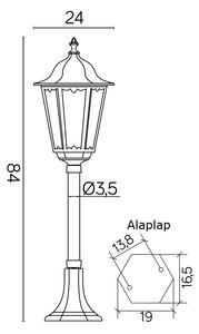 SU-MA RETRO CLASSIC kültéri állólámpa 84cm IP43