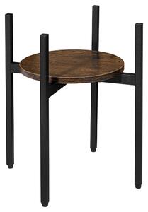 Kerek virágtartó állvány TAYLOR ⌀ 32 cm, rusztikus barna/fekete