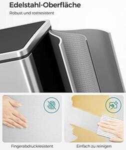Songmics Szelektív Hulladékgyűjtő - 2x30L Rozsdamentes Acél
