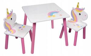 BHome Gyerek asztal székekkel Egyszarvú