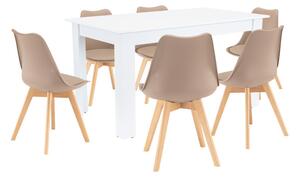 Zara 6+1 étkező garnitúra bézs-fehér