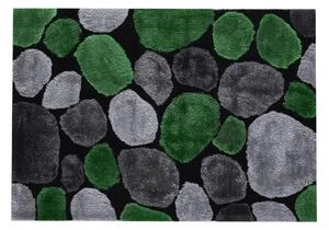 Szőnyeg, zöld/szürke/fekete, 80x150, PEBBLE TYP 1