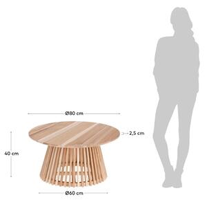 Irune teakfa dohányzóasztal, ⌀ 80 cm - Kave Home