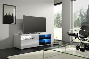 TV asztal/szekrény Mona 100 (matt fehér + fényes fehér). 1000630