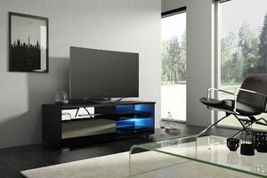 TV asztal/szekrény Mona 100 (matt fekete + fényes fekete). 1000632