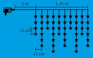 HOME KAF 50L LED-es fényfüggöny, csillag, 1,35m, 230V ( KAF 50L )